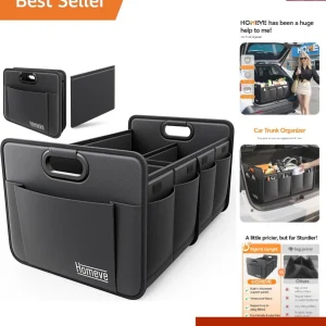Universal Heavy Duty Waterproof Car Trunk Organizer for SUVs, Trucks, and Sedans